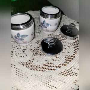 Pair Royal Worcester Porcelain England Egg Coddlers Coddler Cookware